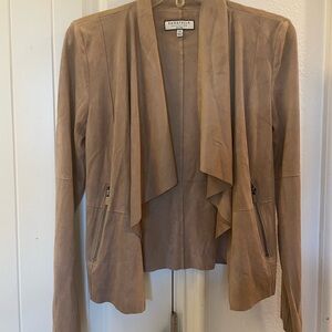 Bagatelle Faux Seude Drape Front Jacket